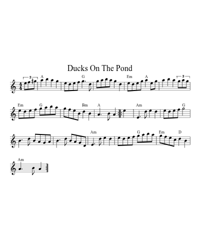 Ducks on the Pond (Version 8) sheet music preview