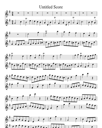 Untitled (Duetsonata 3 G) sheet music preview