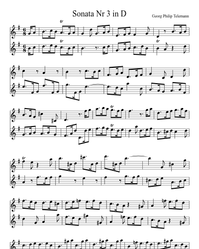 Sonata Nr 3 in D (Duet Sonata 3 G) preview