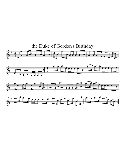 the Duke of Gordon's Birthday sheet music preview
