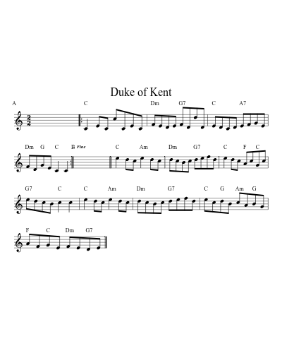 Duke of Kent (Version 2) sheet music preview