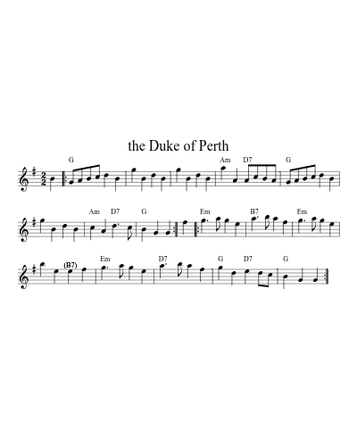 the Duke of Perth sheet music preview