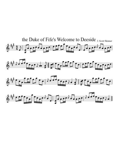 the Duke of Fife's Welcome to Deeside sheet music preview