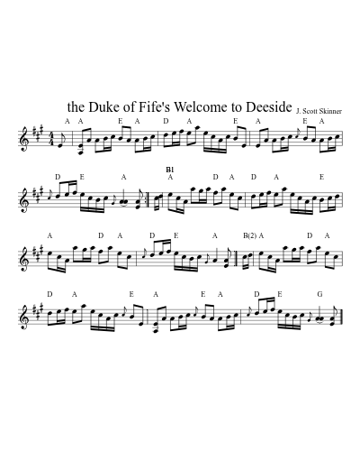 the Duke of Fife's Welcome to Deeside (Version 4) sheet music preview