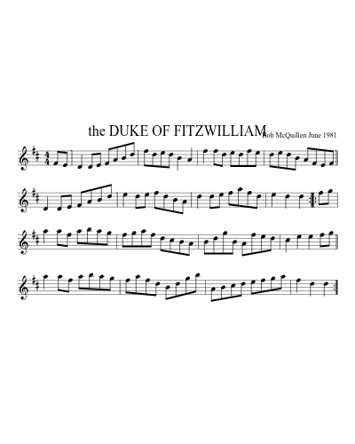 the DUKE OF FITZWILLIAM (Duke Of Fitzwilliam) sheet music preview