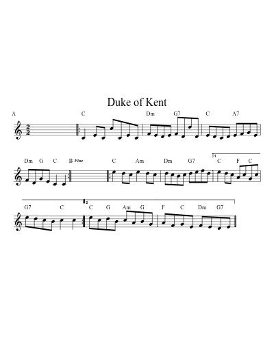 Duke of Kent (Version 5) sheet music preview