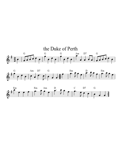 the Duke of Perth (Version 2) sheet music preview