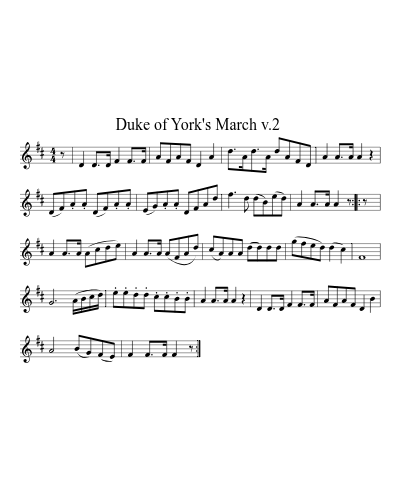 Duke of York's March  v.2 sheet music preview