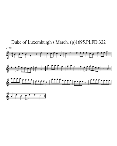 Duke of Luxemburgh's March. (p)1695.PLFD.322 sheet music preview