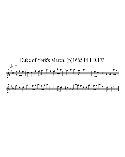 Duke of York's March. (p)1665.PLFD.173