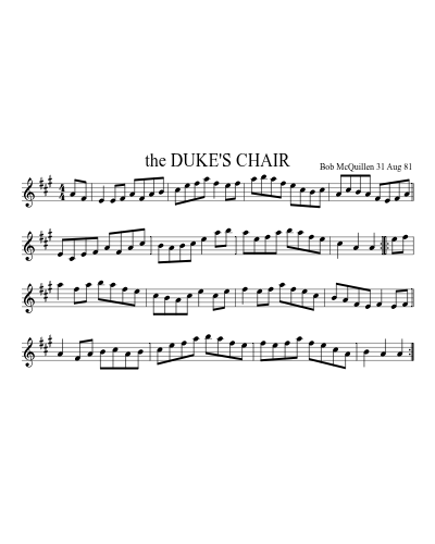 the DUKE'S CHAIR (Dukes Chair) sheet music preview