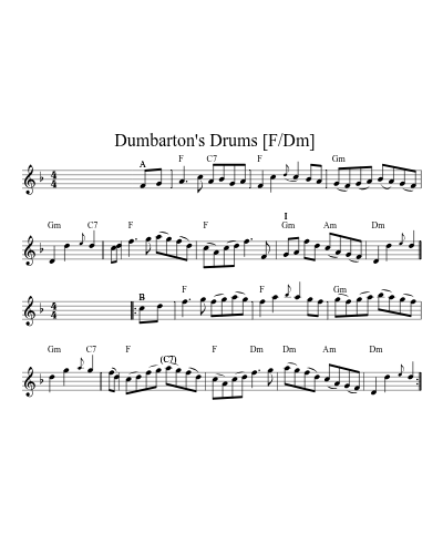 Dumbarton's Drums    [F/Dm] sheet music preview