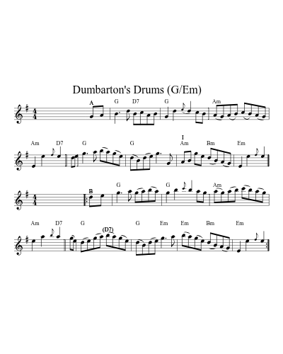 Dumbarton's Drums    (G/Em) (Version 6)