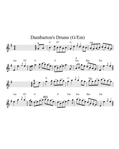Dumbarton's Drums    (G/Em) (Version 7)