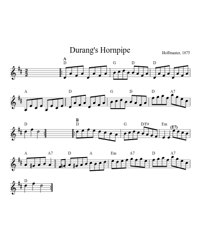 Durang's Hornpipe (Version 8) sheet music preview