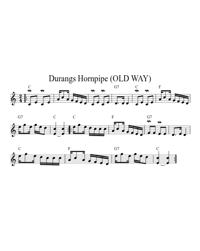 Durangs Hornpipe (OLD WAY) (Version 2) sheet music preview