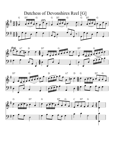 Dutchess of Devonshires Reel    (D) (Version 3)