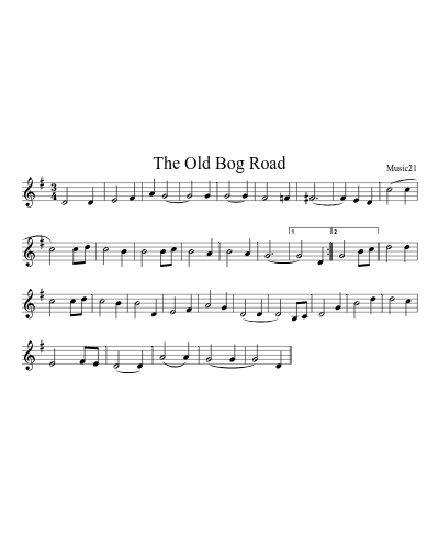 The Old Bog Road sheet music preview