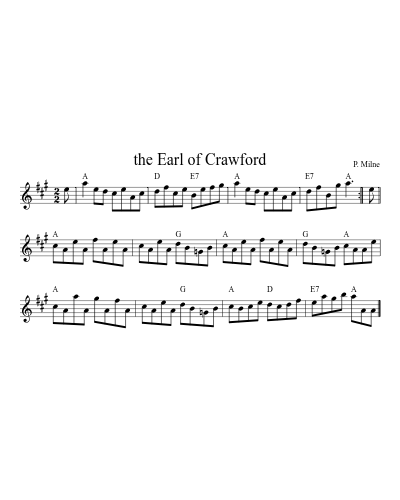 the Earl of Crawford sheet music preview
