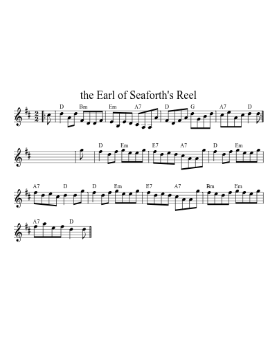 the Earl of Seaforth's Reel sheet music preview