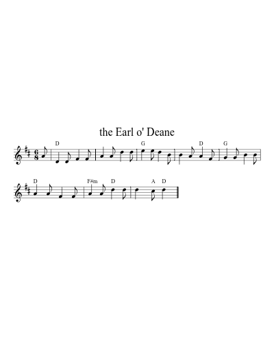 the Earl o' Deane sheet music preview