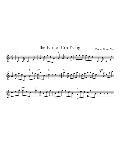the Earl of Errol's Jig (Version 2) sheet music preview