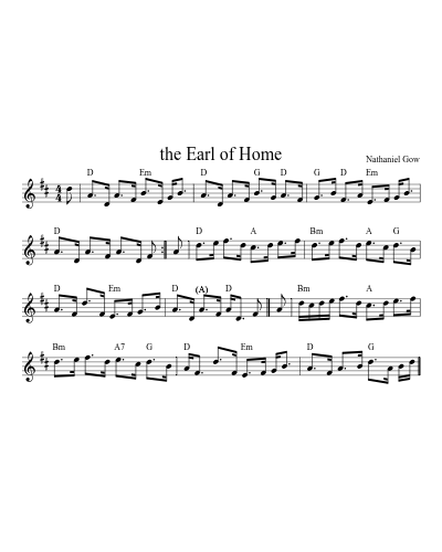 the Earl of Home (Version 2) sheet music preview