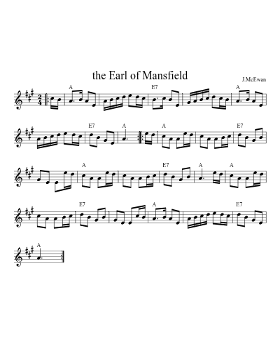 the Earl of Mansfield (Version 4) sheet music preview