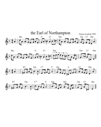 the Earl of Northampton (Version 2) sheet music preview