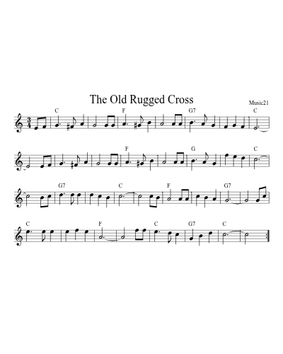 The Old Rugged Cross sheet music preview