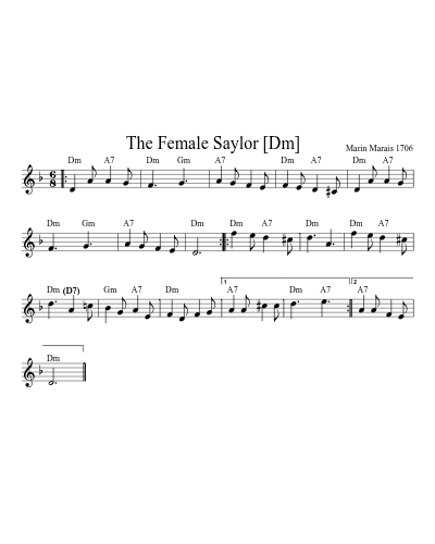 The Female Saylor   [Dm] sheet music preview