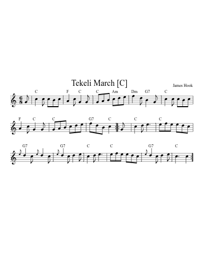Tekeli March   [C] (Early Am Jigs) sheet music preview
