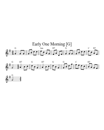 Early One Morning [G] sheet music preview