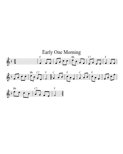 Early One Morning (Version 2) sheet music preview