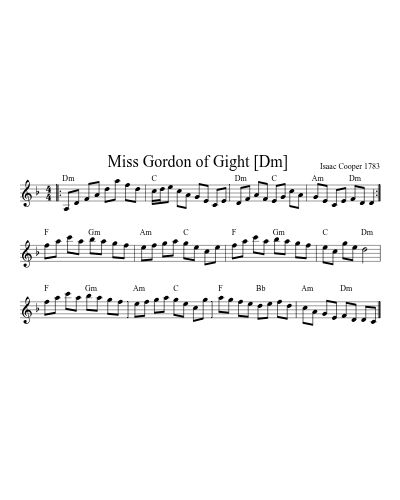 Miss Gordon of Gight  [Dm] (Version 2) sheet music preview