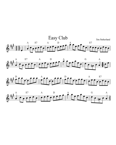 Easy Club (Version 4) sheet music preview