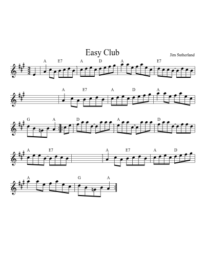 Easy Club (Version 11) sheet music preview