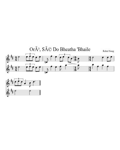 OrÃ³, SÃ© Do Bheatha 'Bhaile