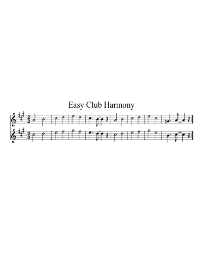 Easy Club Harmony sheet music preview