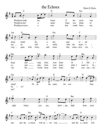 the Echoes (Version 2) sheet music preview