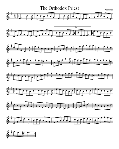 The Orthodox Priest sheet music preview