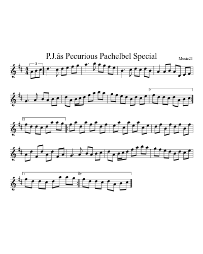 P.J.âs Pecurious Pachelbel Special preview