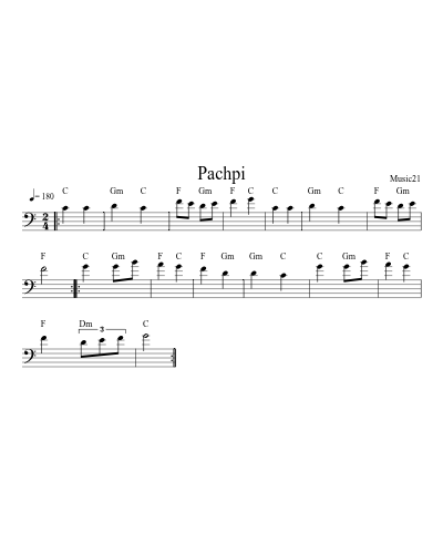 Pachpi sheet music preview