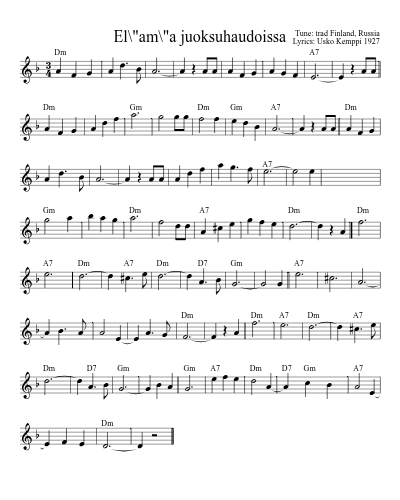 El\"am\"a juoksuhaudoissa (Version 3)