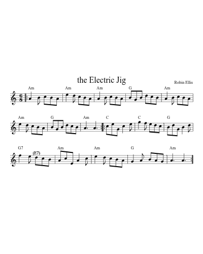 the Electric Jig (Version 2) sheet music preview