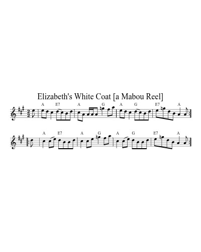 Elizabeth's White Coat [a Mabou Reel]