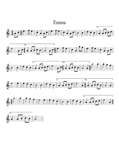 Emma (Version 9) sheet music preview