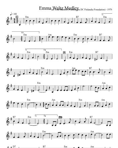 Emma Waltz Medley sheet music preview