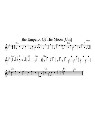 the Emperor Of The Moon  [Gm] sheet music preview