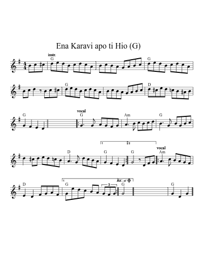 Ena Karavi apo ti Hio    (G)